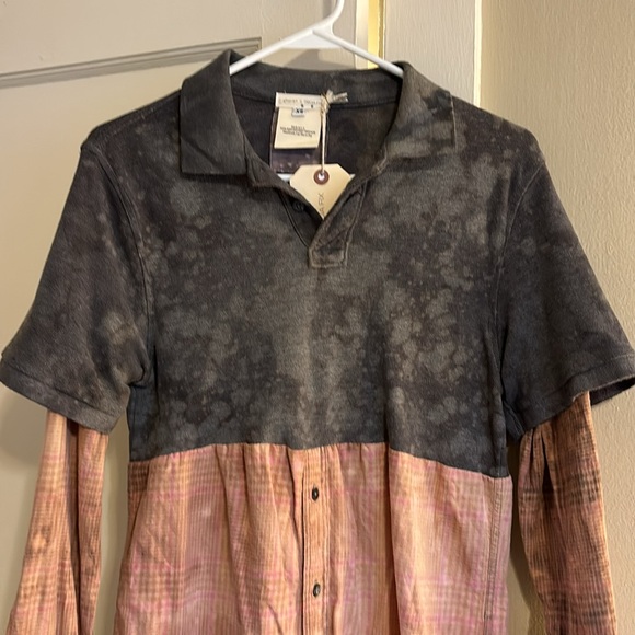 Free People x Tricia Fix Twofer Top Collared Button Down Long Sleeve Shirt NWT! - Picture 3 of 12